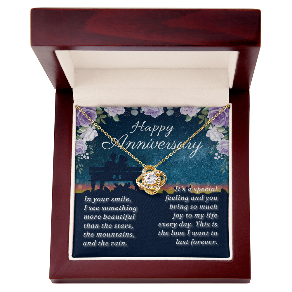 Happy Anniversary - Love Knot Necklace (Sitting on the Bench)