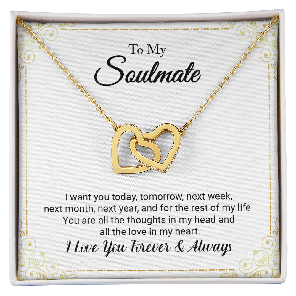 To My Soulmate - I Love You Forever (Interlocking Hearts Necklace Set)