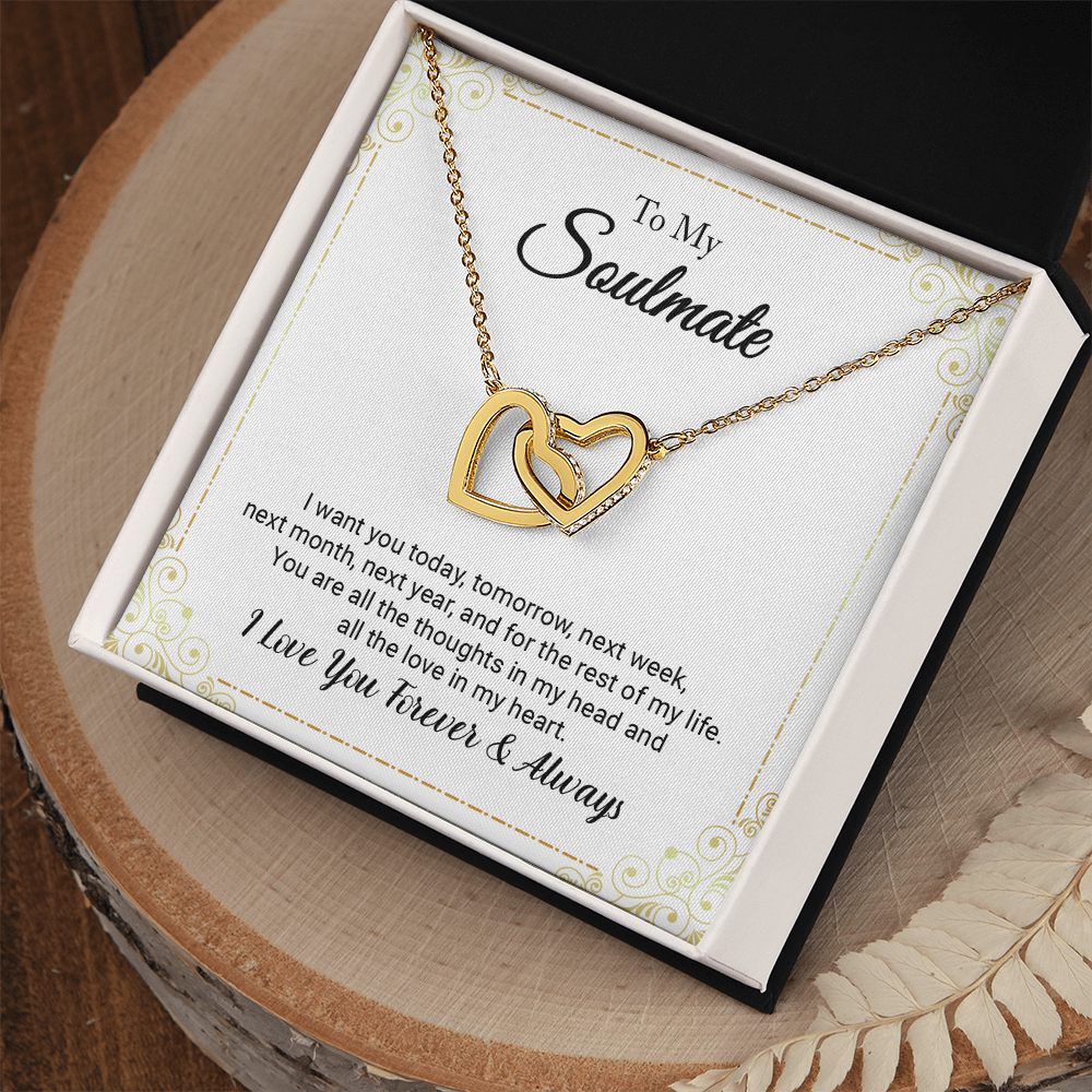To My Soulmate - I Love You Forever (Interlocking Hearts Necklace Set)