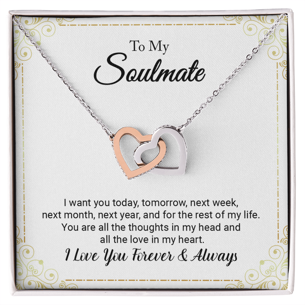 To My Soulmate - I Love You Forever (Interlocking Hearts Necklace Set)