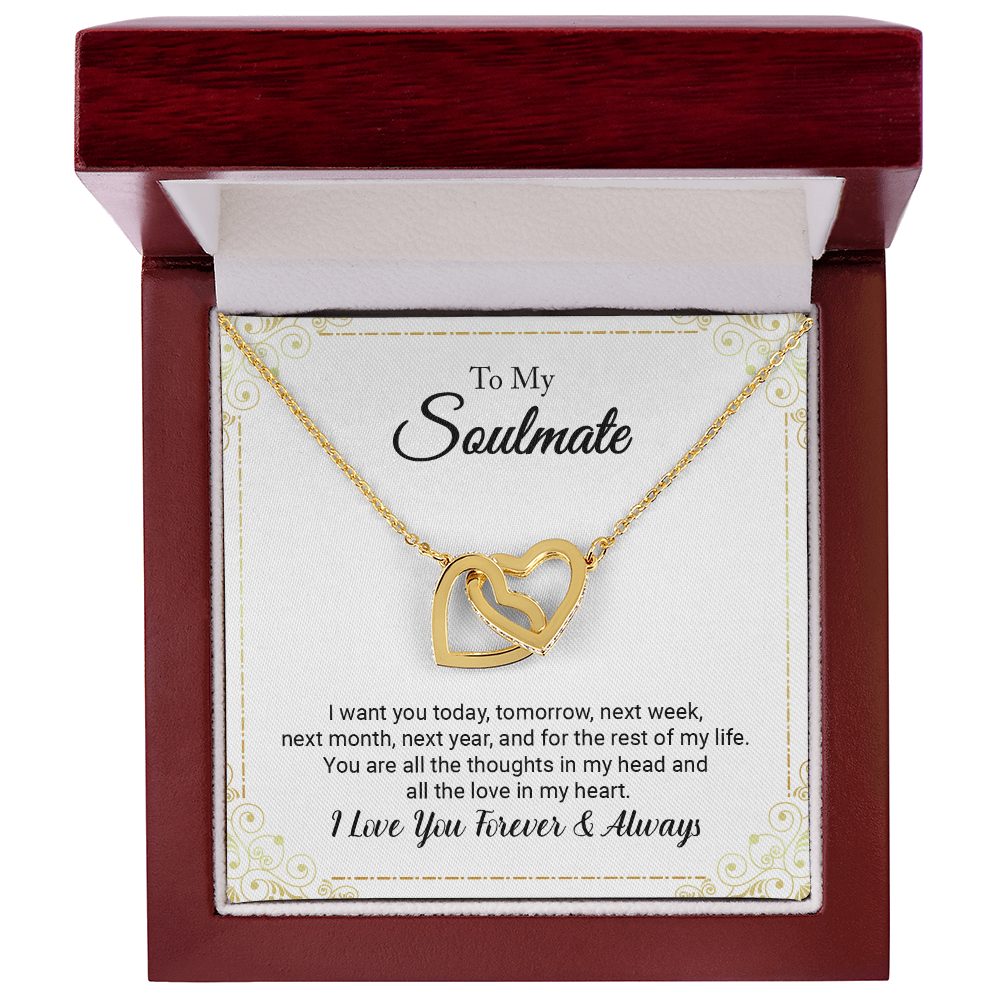 To My Soulmate - I Love You Forever (Interlocking Hearts Necklace Set)