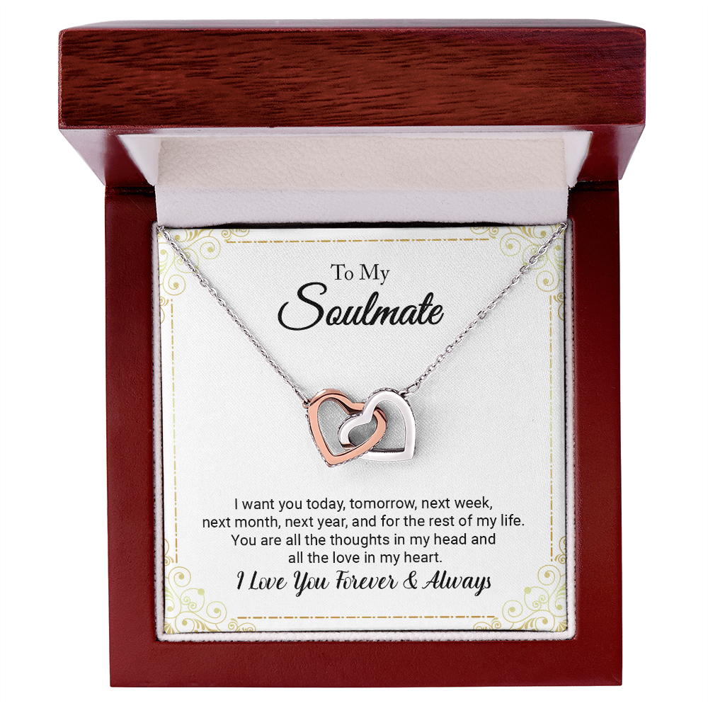 To My Soulmate - I Love You Forever (Interlocking Hearts Necklace Set)