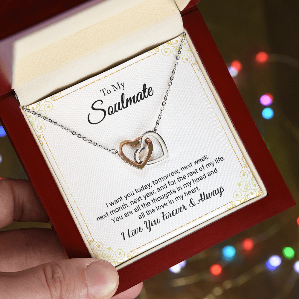 To My Soulmate - I Love You Forever (Interlocking Hearts Necklace Set)
