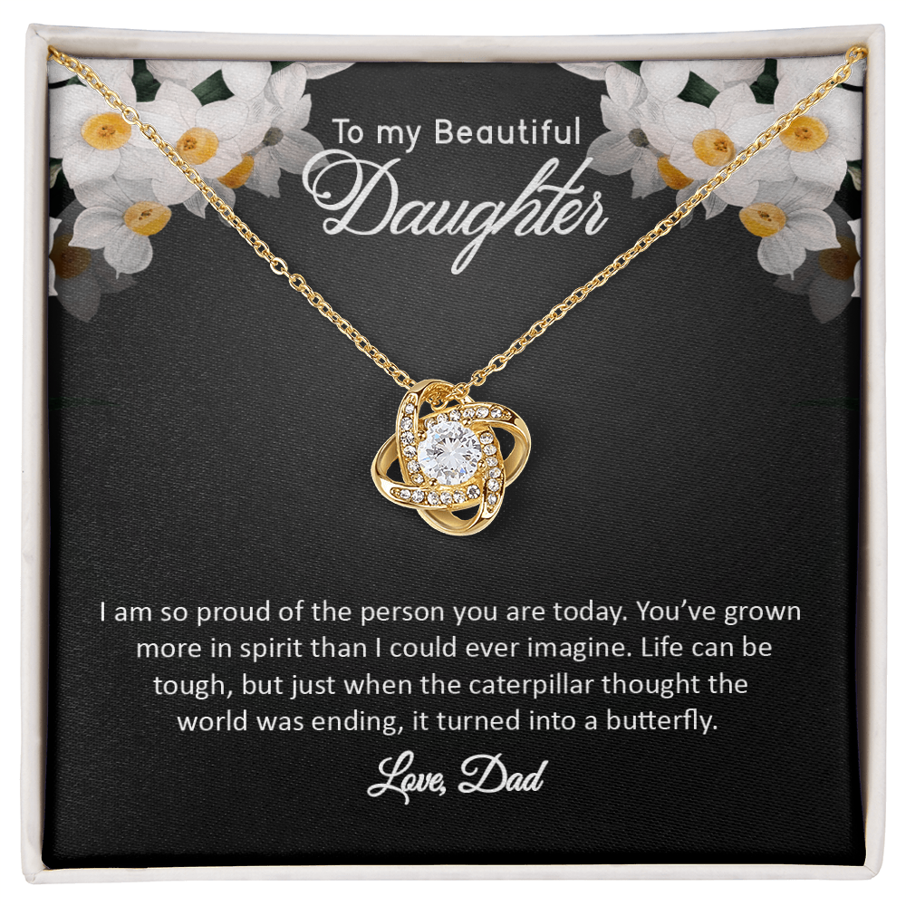 To My Beautiful Daughter - Love, Dad (Love Knot Necklace Set)