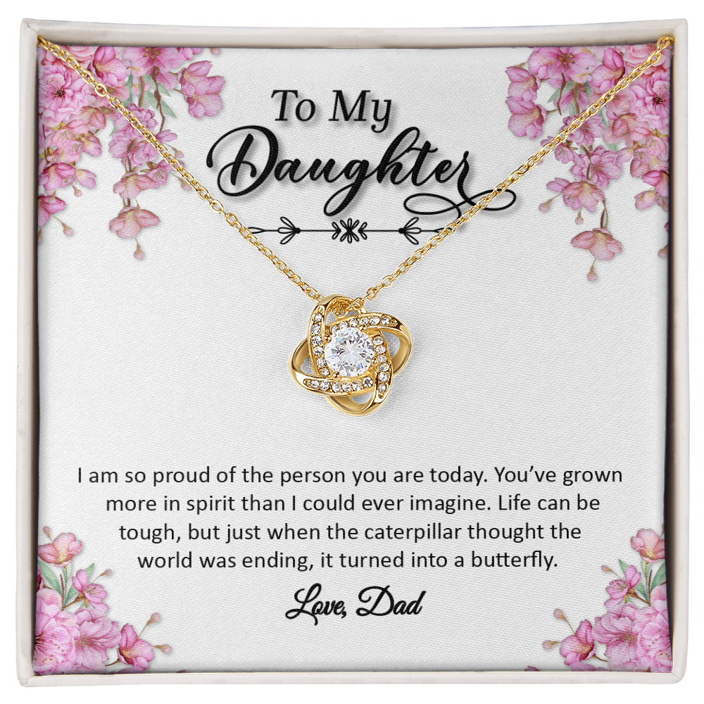 To My Daughter - Love Dad (Love Knot Necklace Set)
