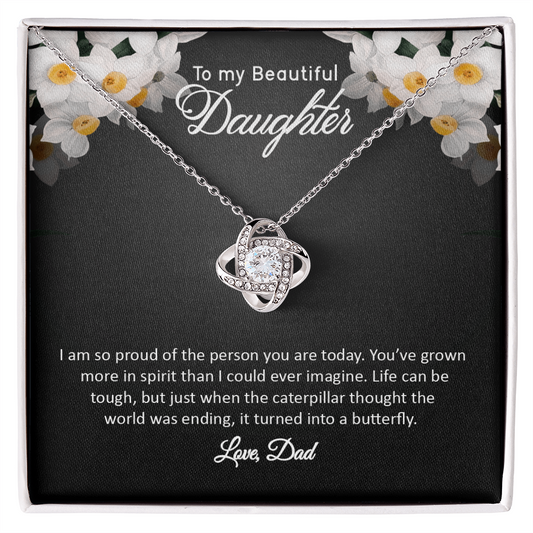 To My Beautiful Daughter - Love, Dad (Love Knot Necklace Set)