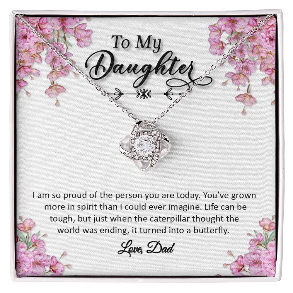 To My Daughter - Love Dad (Love Knot Necklace Set)
