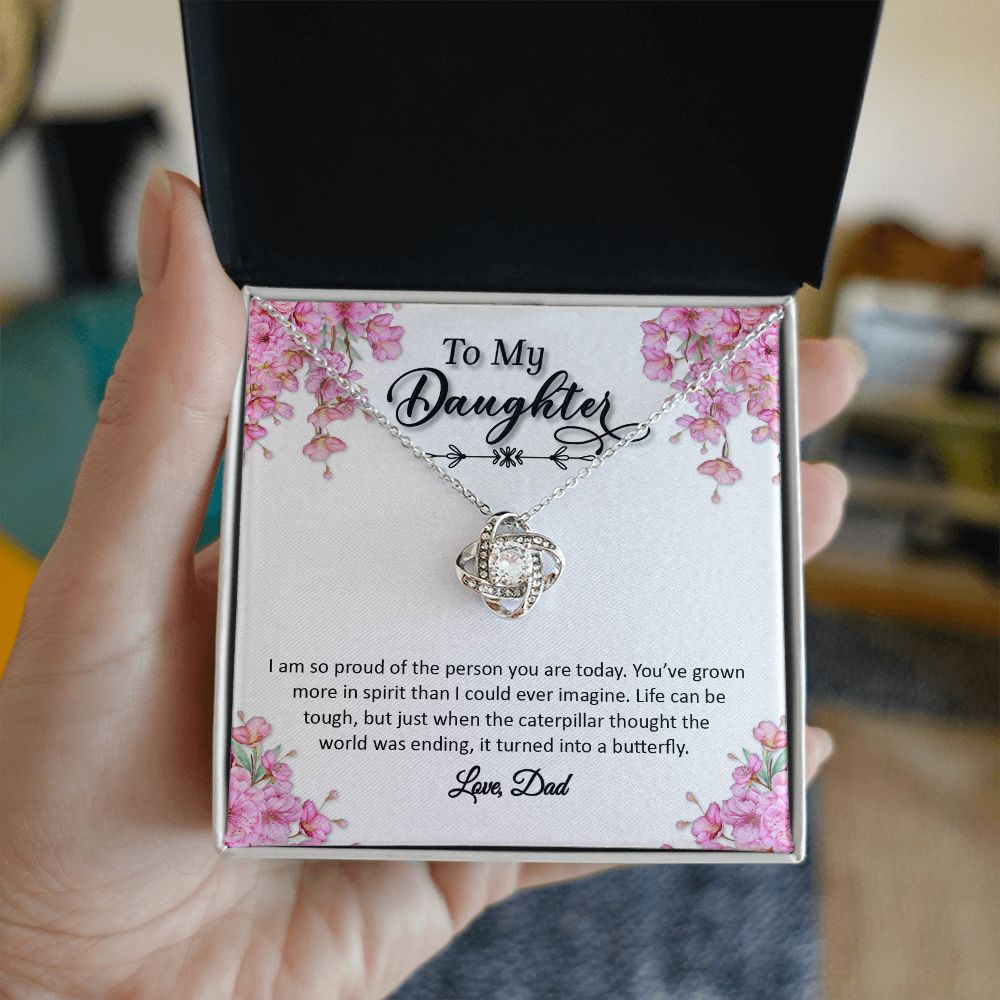 To My Daughter - Love Dad (Love Knot Necklace Set)