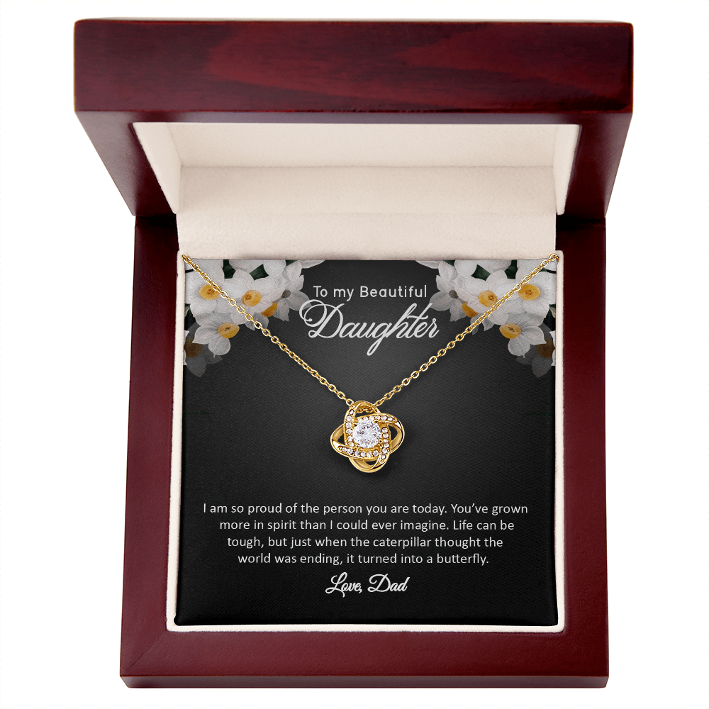 To My Beautiful Daughter - Love, Dad (Love Knot Necklace Set)