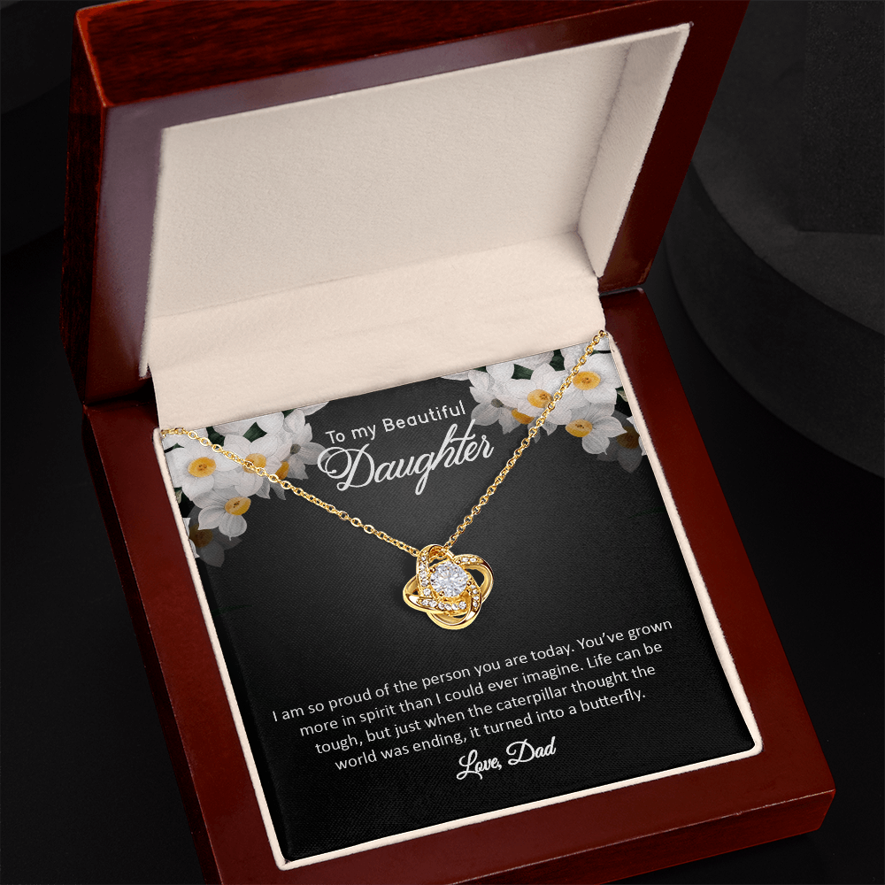 To My Beautiful Daughter - Love, Dad (Love Knot Necklace Set)