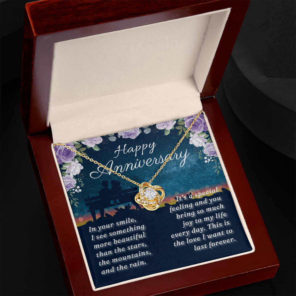 Happy Anniversary - Love Knot Necklace (Sitting on the Bench)