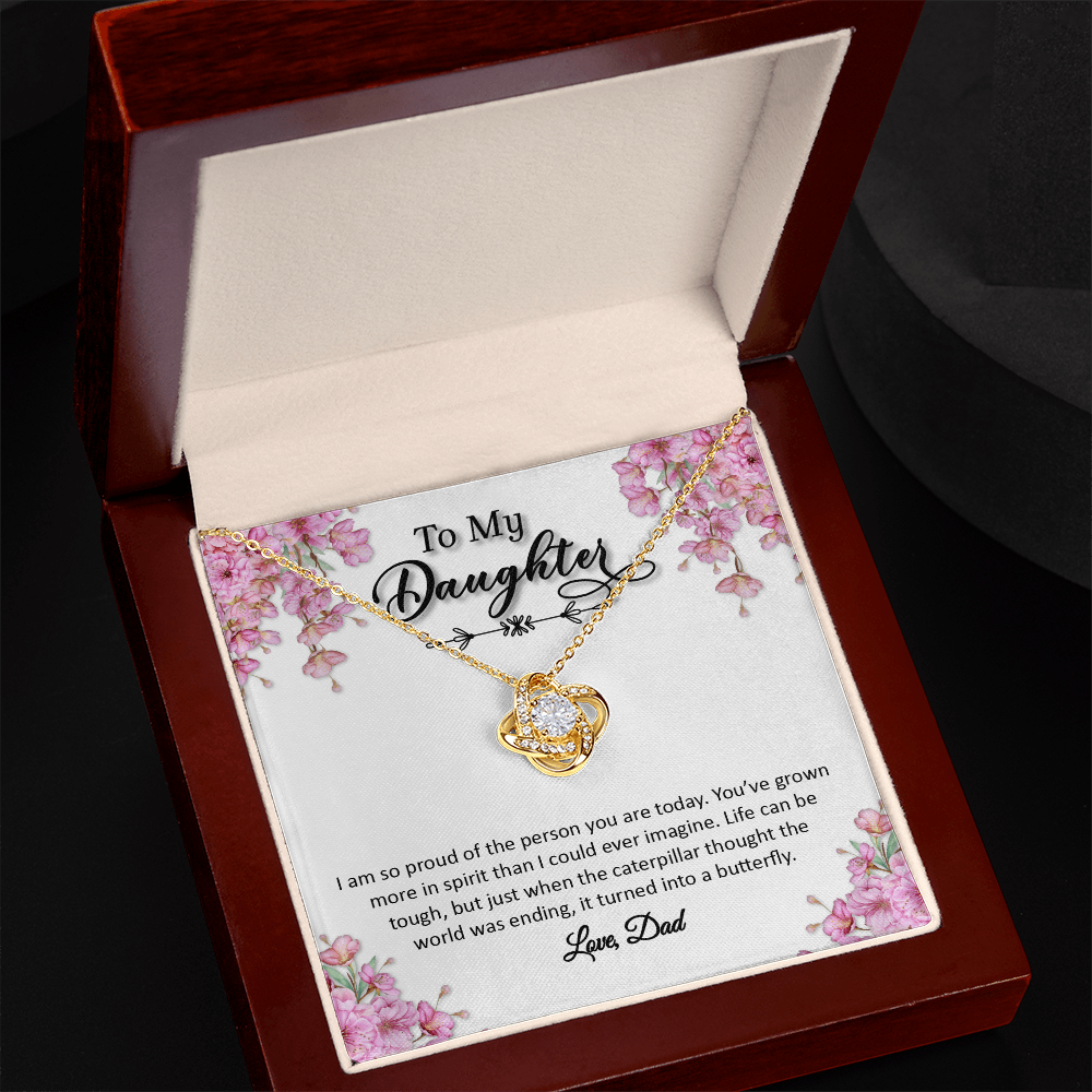 To My Daughter - Love Dad (Love Knot Necklace Set)