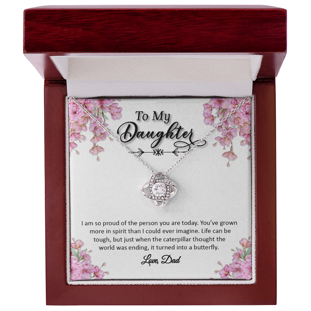 To My Daughter - Love Dad (Love Knot Necklace Set)