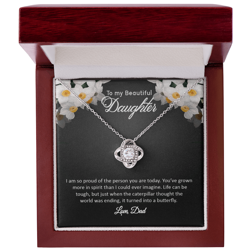 To My Beautiful Daughter - Love, Dad (Love Knot Necklace Set)