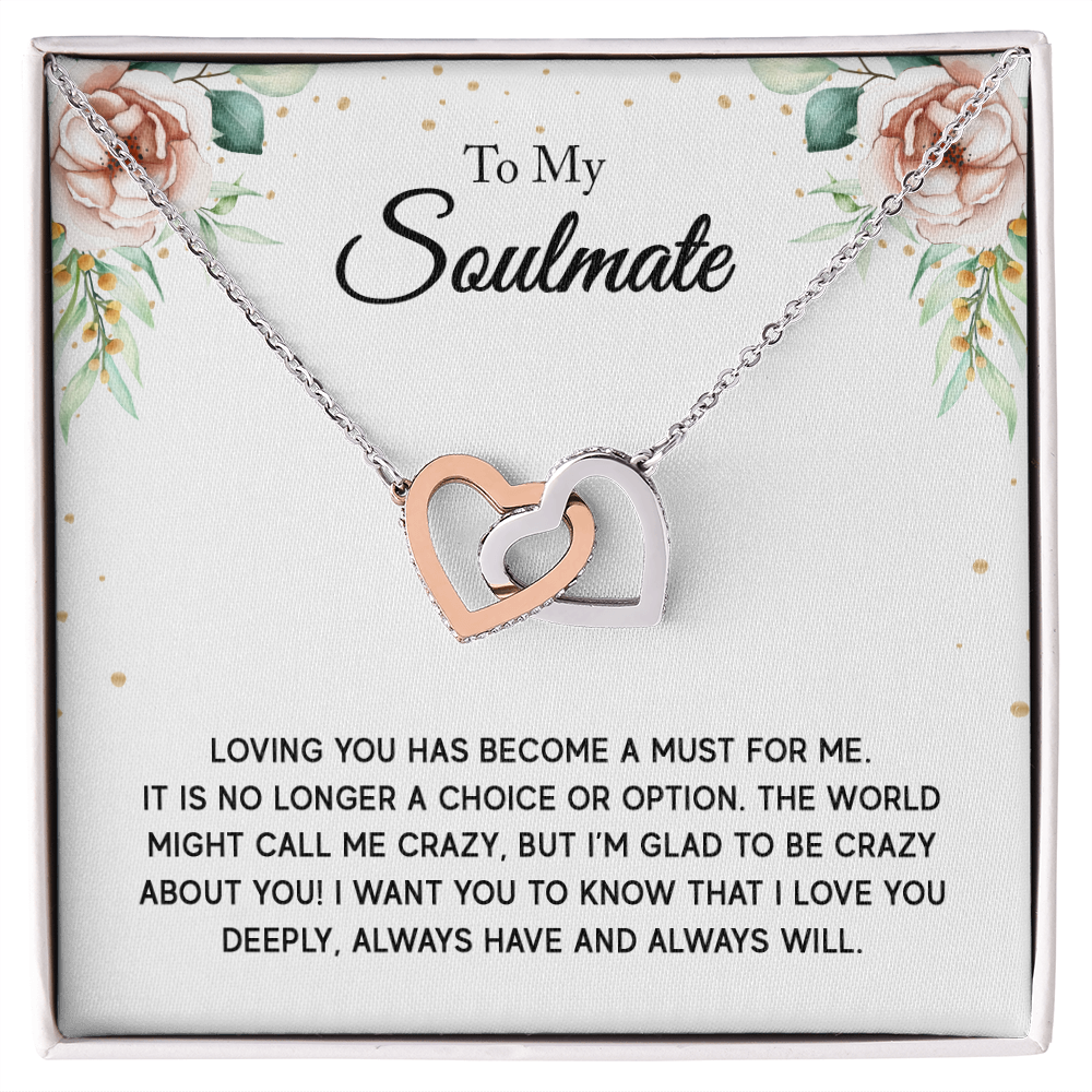 To My Soulmate - Interlocking Hearts Necklace Set