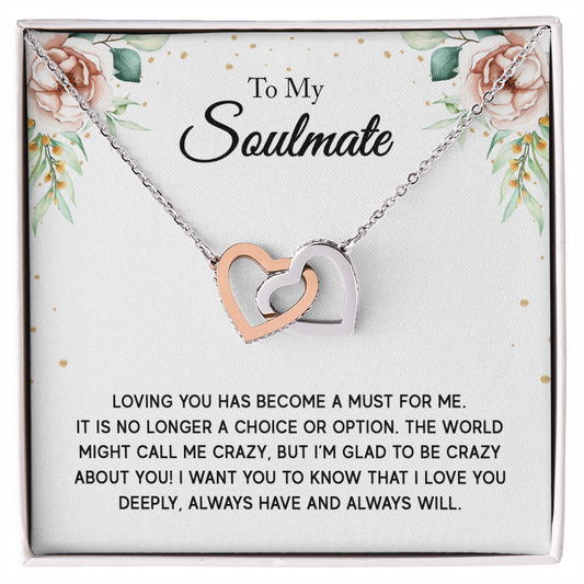 To My Soulmate - Interlocking Hearts Necklace Set
