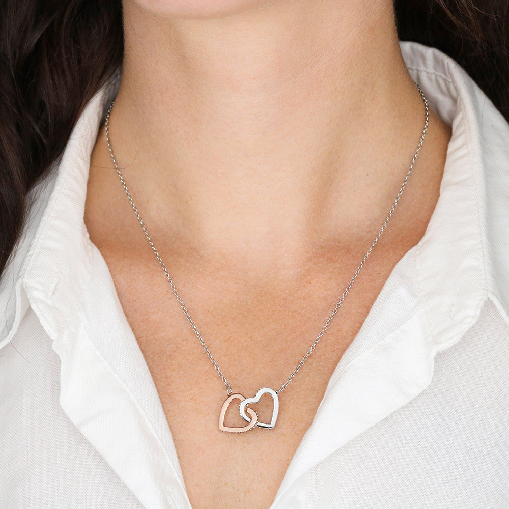 To My Soulmate - I Love You Forever; Interlocking Hearts Necklace Set (Love Under the Umbrella)