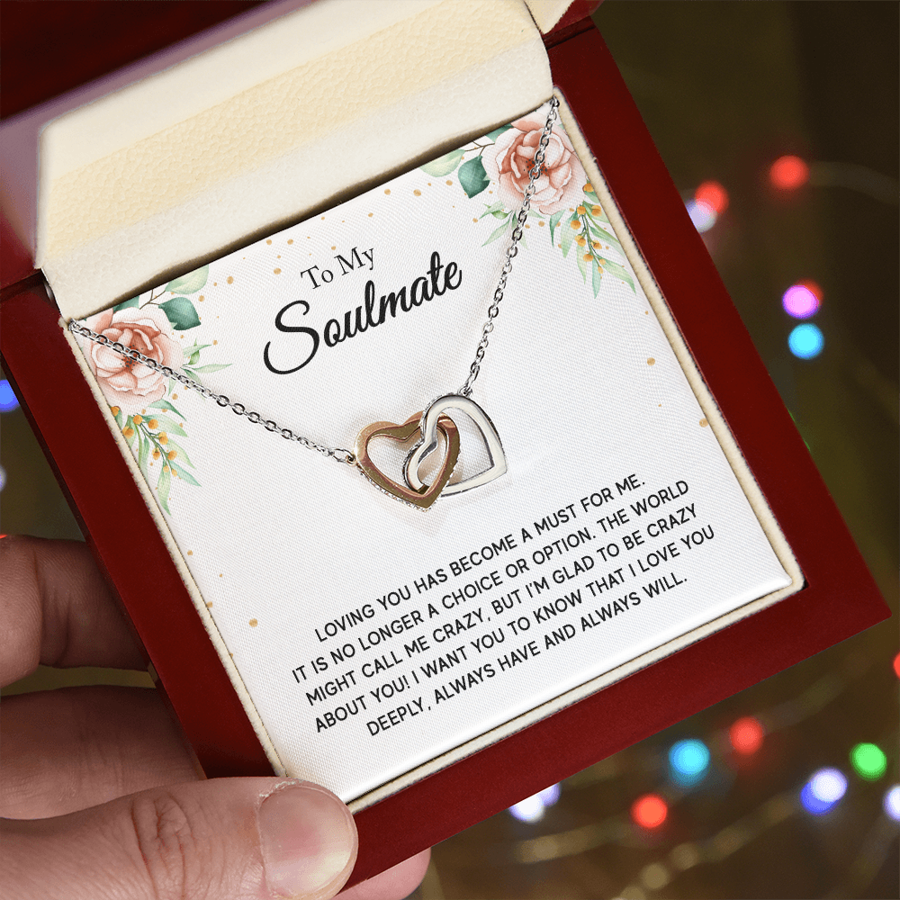 To My Soulmate - Interlocking Hearts Necklace Set